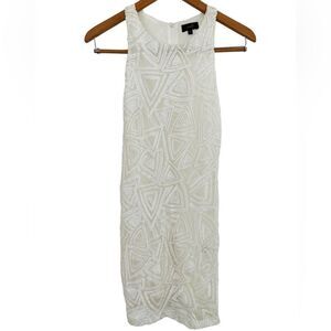 Ontwelfth white sequin sleeveless bodycon style dress size S.